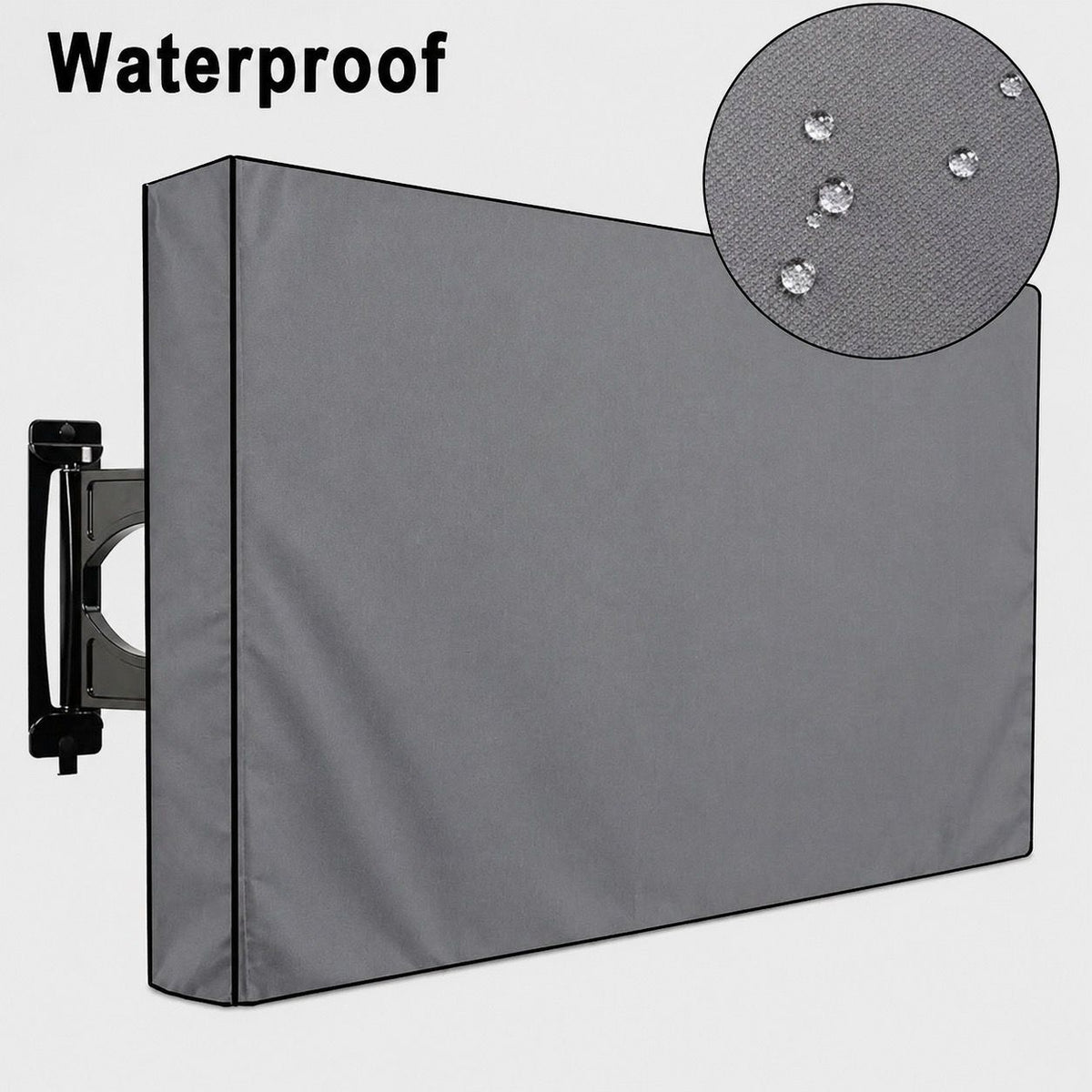 Weatherproof Outdoor TV Cover for Wall-Mounted Flat Screens – Waterproof, Dustproof, and UV-Resistant Protection for Patio, Balcony, and Garden Entertainment Areas (55"-58"(137×89×13cm), Black)
