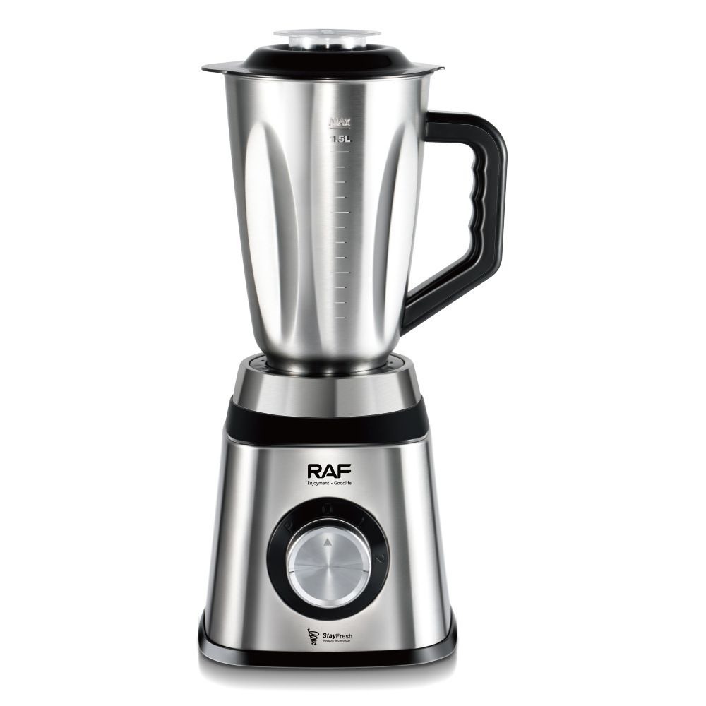 2-in-1 Electric Blender and Grinder with Stainless Steel Body, 1.5L Large Capacity Jar and Compact Glass Grinding Cup for Smoothies, Juices, Coffee Beans and Dry Ingredients (Silver)