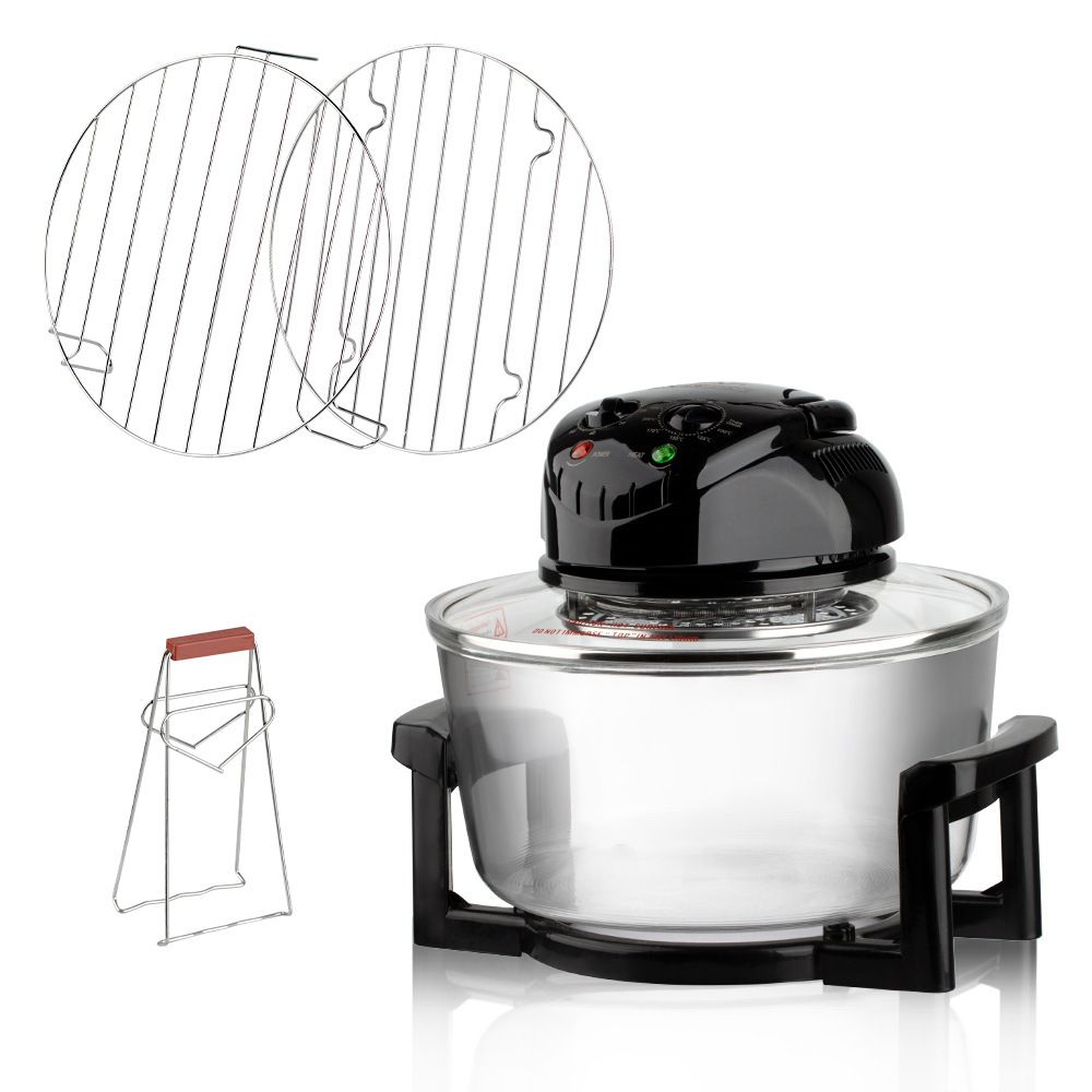 Three-in-One Visual Convection Air Fryer with 12L Large Capacity, 360° Circulating Heat, Low-Oil Cooking for Roast Chicken, Fries, Wings, Pizza and Daily Family Meals (Transparent)