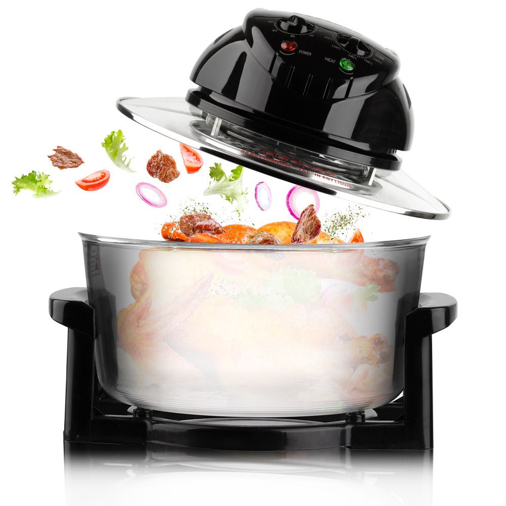 Three-in-One Visual Convection Air Fryer with 12L Large Capacity, 360° Circulating Heat, Low-Oil Cooking for Roast Chicken, Fries, Wings, Pizza and Daily Family Meals (Transparent)