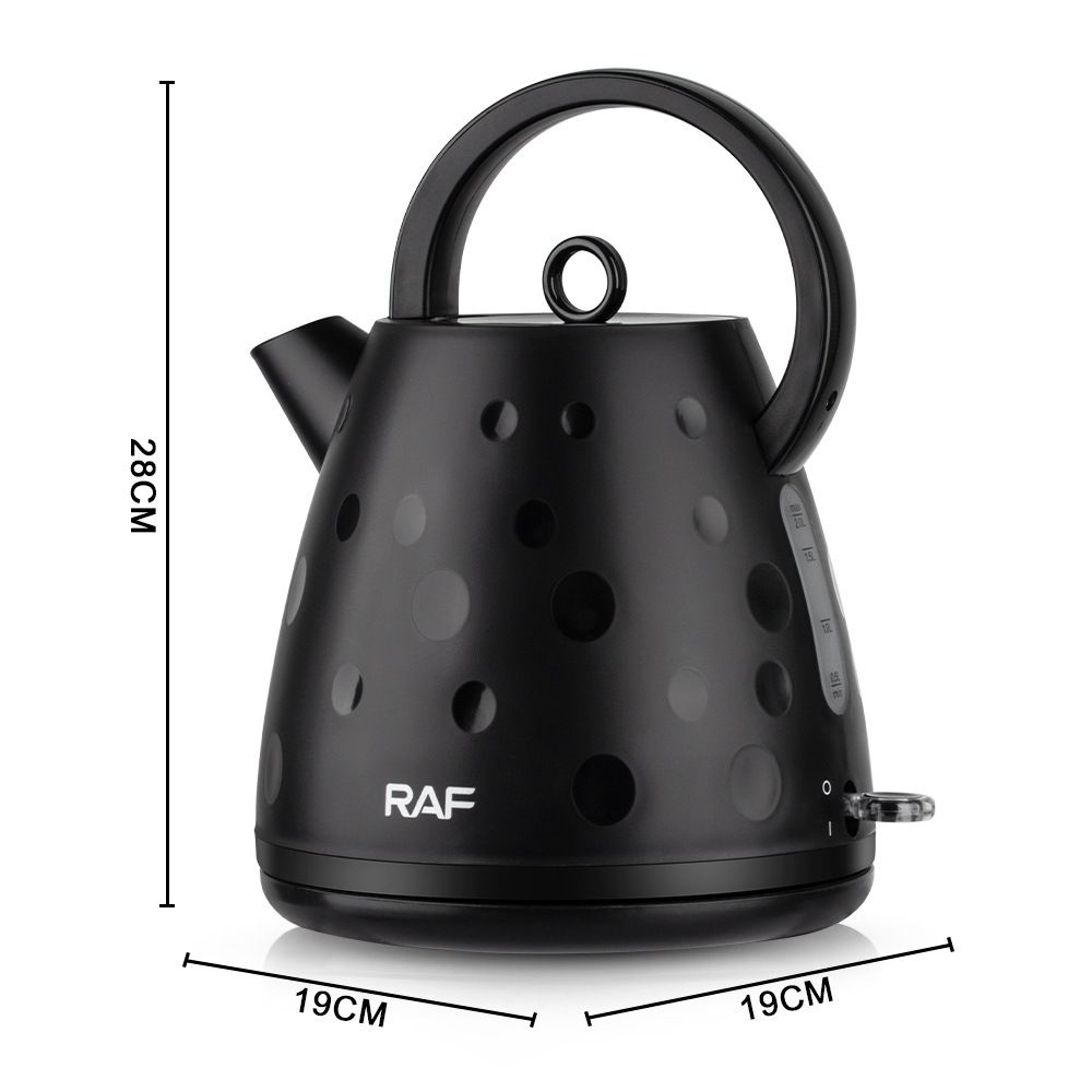 Electric Kettle 2L Large Capacity Rapid Boil Water Heater with Wide Top Handle and Clear Water Level Window for Home Office Tea and Coffee (Black)