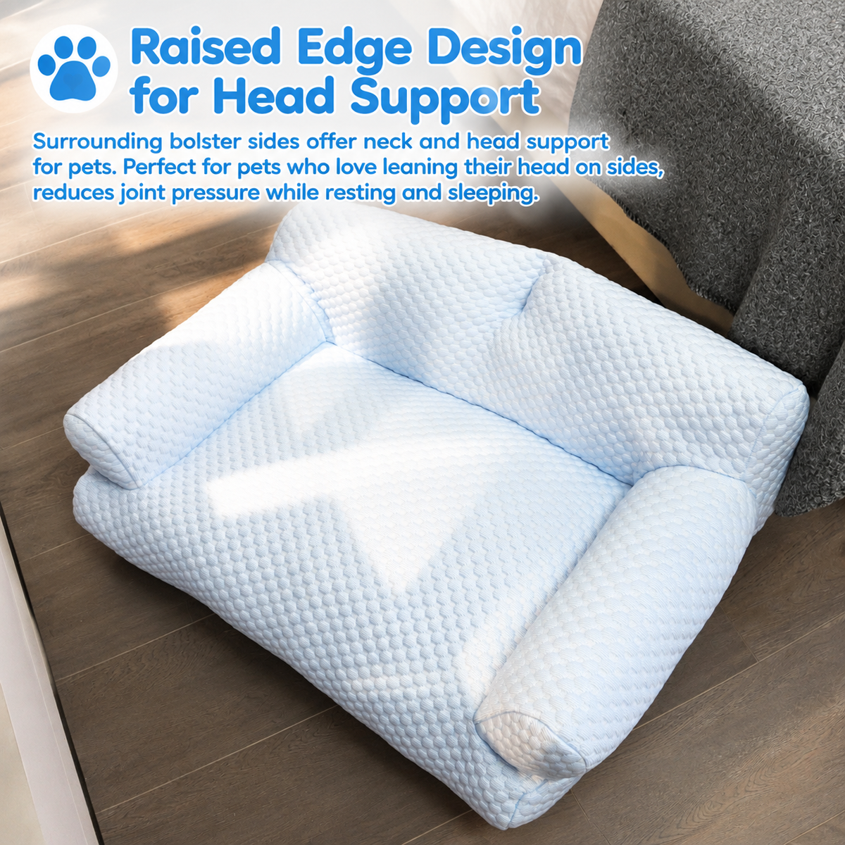 Cooling Pet Sofa Bed for Cats and Dogs, Breathable Ice Silk Bean Fabric with Supportive Edges, Removable Washable Cover, Non-Slip Bottom, Ideal for Summer Lounging in Living Rooms and Bedrooms (Light Green, 2XL)