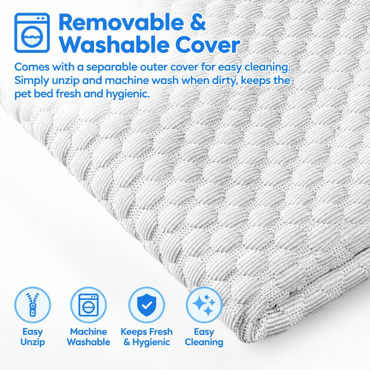Cooling Pet Sofa Bed for Cats and Dogs, Breathable Ice Silk Bean Fabric with Supportive Edges, Removable Washable Cover, Non-Slip Bottom, Ideal for Summer Lounging in Living Rooms and Bedrooms (Light Grey, 2XL)