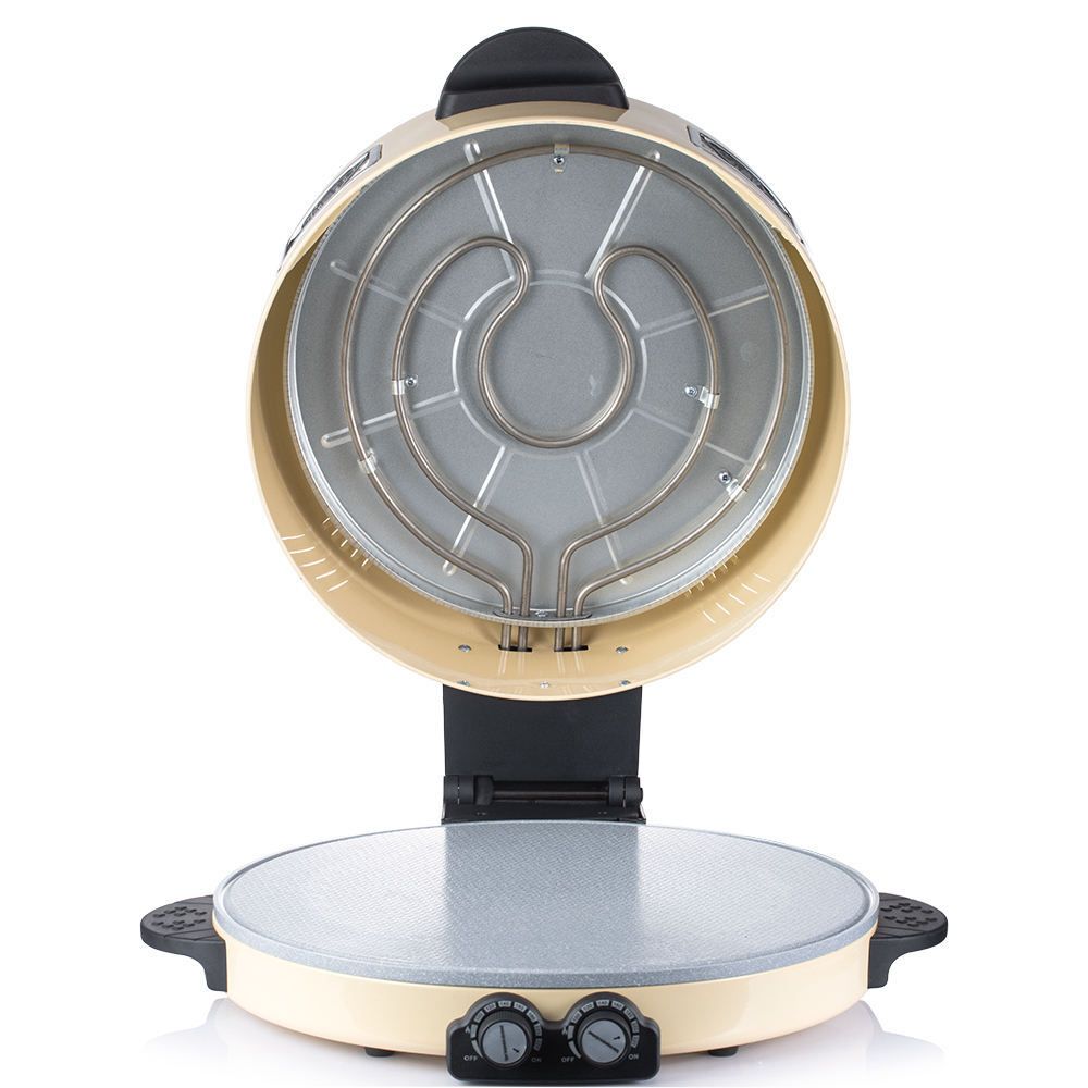 RAF Electric Pizza Maker with Non-Stick Baking Pan, 2200W Countertop Pizza Oven for Home Kitchen, Adjustable Temperature and Timer, Even Heating, Easy to Clean, Multi-Purpose Griddle for Pizza and More (White)