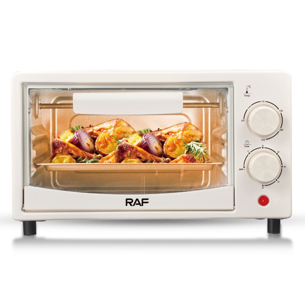 Compact 7L Countertop Electric Oven with Adjustable Temperature and Timer, Metal Housing, Visible Glass Door, Perfect for Toasting Bread and Roasting Small Meals at Home (Beige)