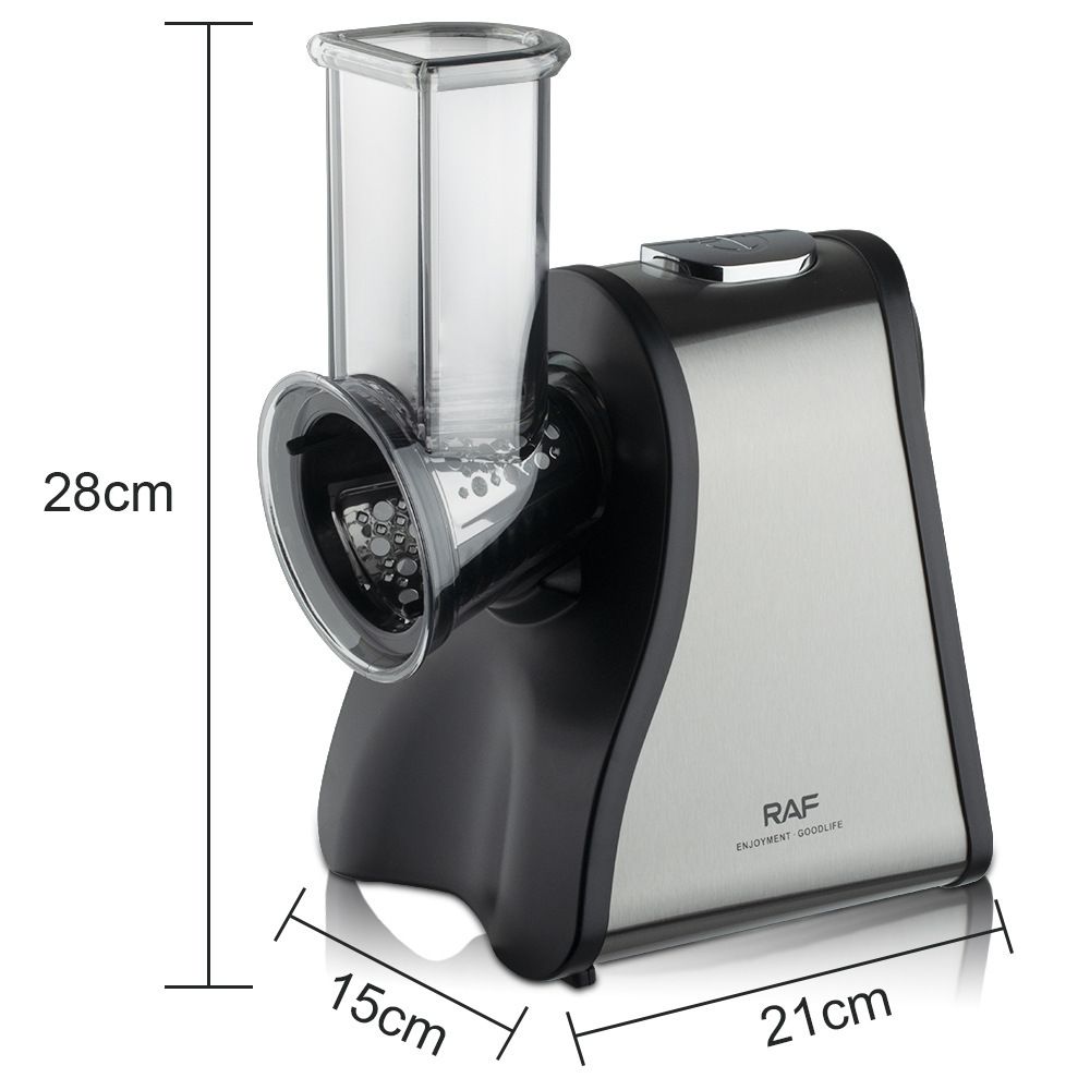 Electric Salad Maker with Stainless Steel Blades for Slicing Shredding and Grinding Vegetables Fruits in Home Kitchen Food Prep (Silver)