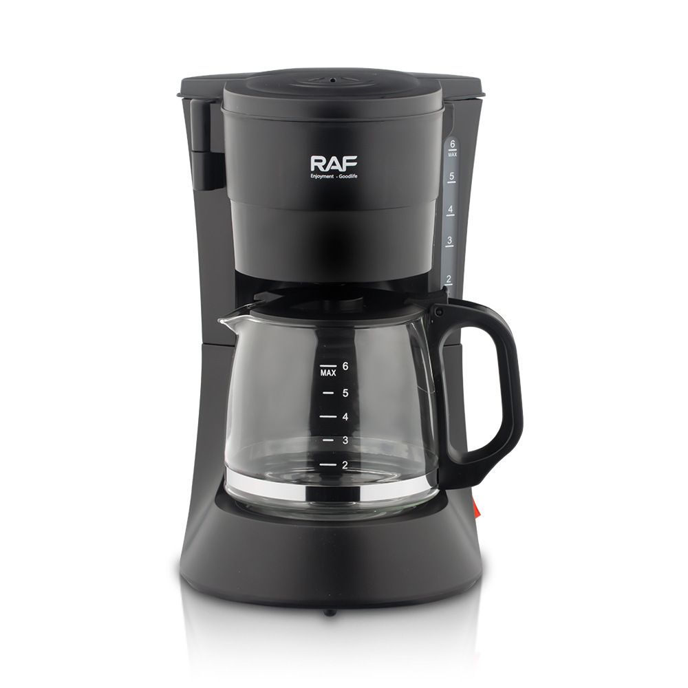 Compact Drip Coffee Maker with 600ml Glass Carafe, 600W Fast Brewing System, Anti-Drip Design for Home Office Kitchen Daily Use (Black)