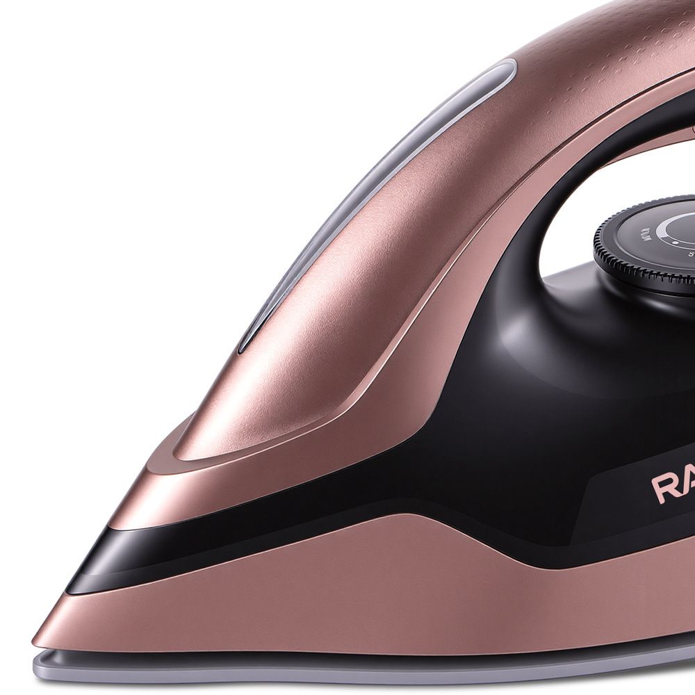 Split-Type Electric Steam Iron with Ceramic Soleplate and 1.5L Water Tank for Home Garment Steaming and Vertical Ironing of Silk Wool and Delicate Fabrics (RoseGold)