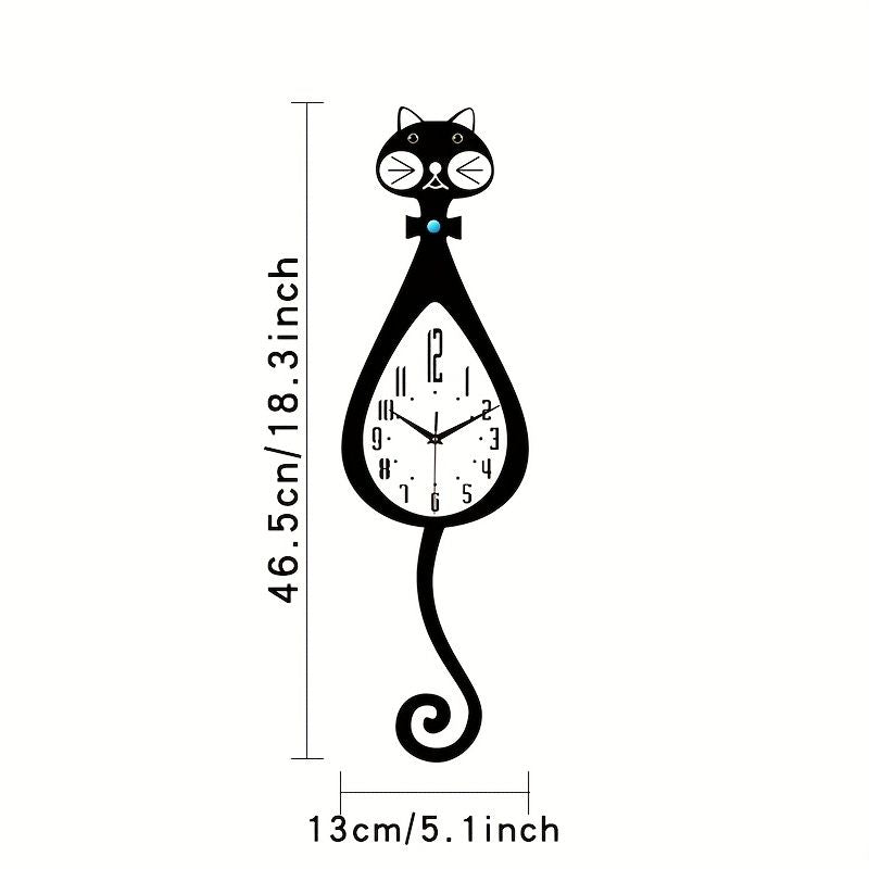 Black Cat-Shaped Clock Home Decor Clock Unique Wall Clock High-Quality Clock Cat
