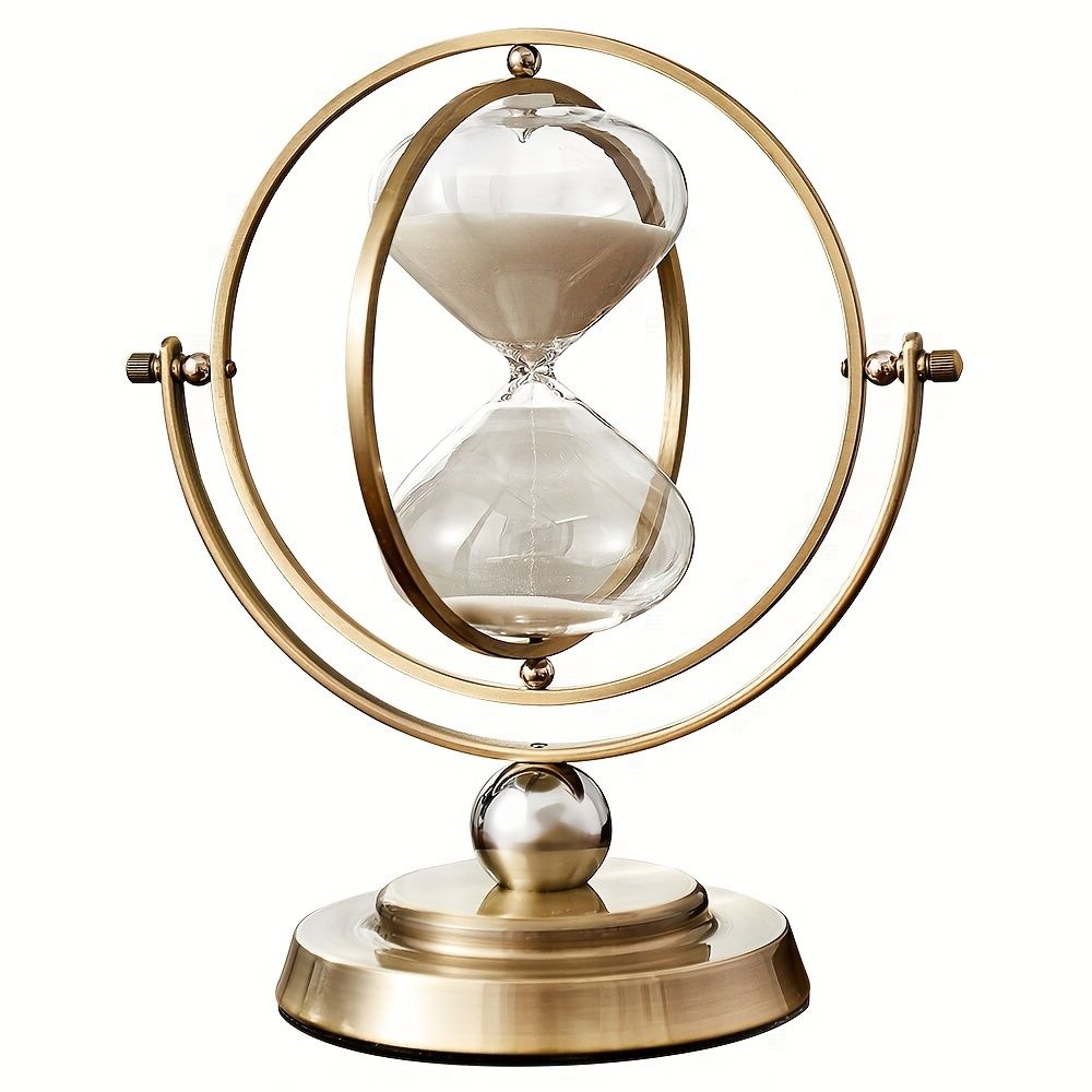 White Black Rotating Hourglass Clock Home Decor Time-Keeping Device High-Quality Materials