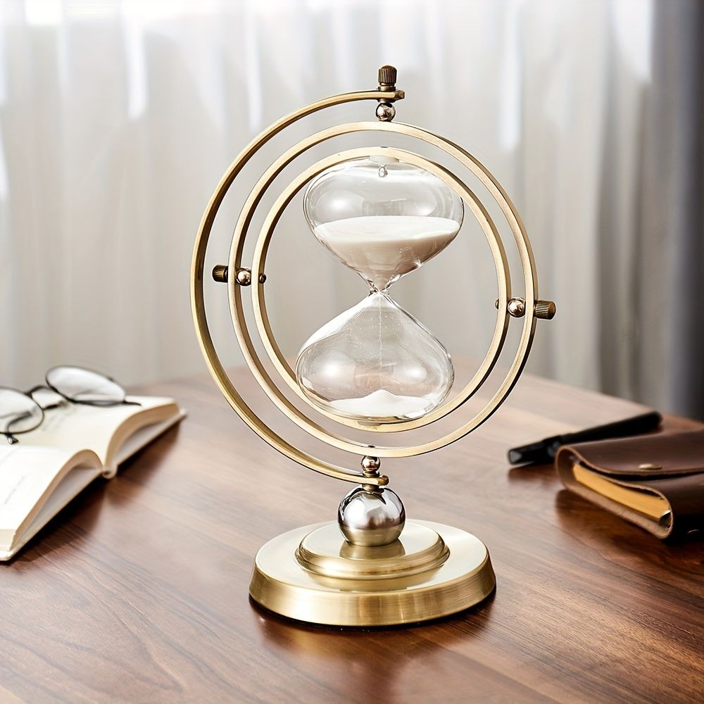 White Black Rotating Hourglass Clock Home Decor Time-Keeping Device High-Quality Materials