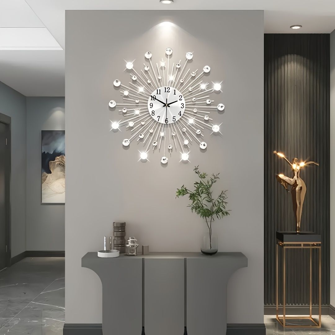Silver Gold Silver Dandelion Wall Clock Home Decor Clock Modern Wall Clock High-Quality Clock