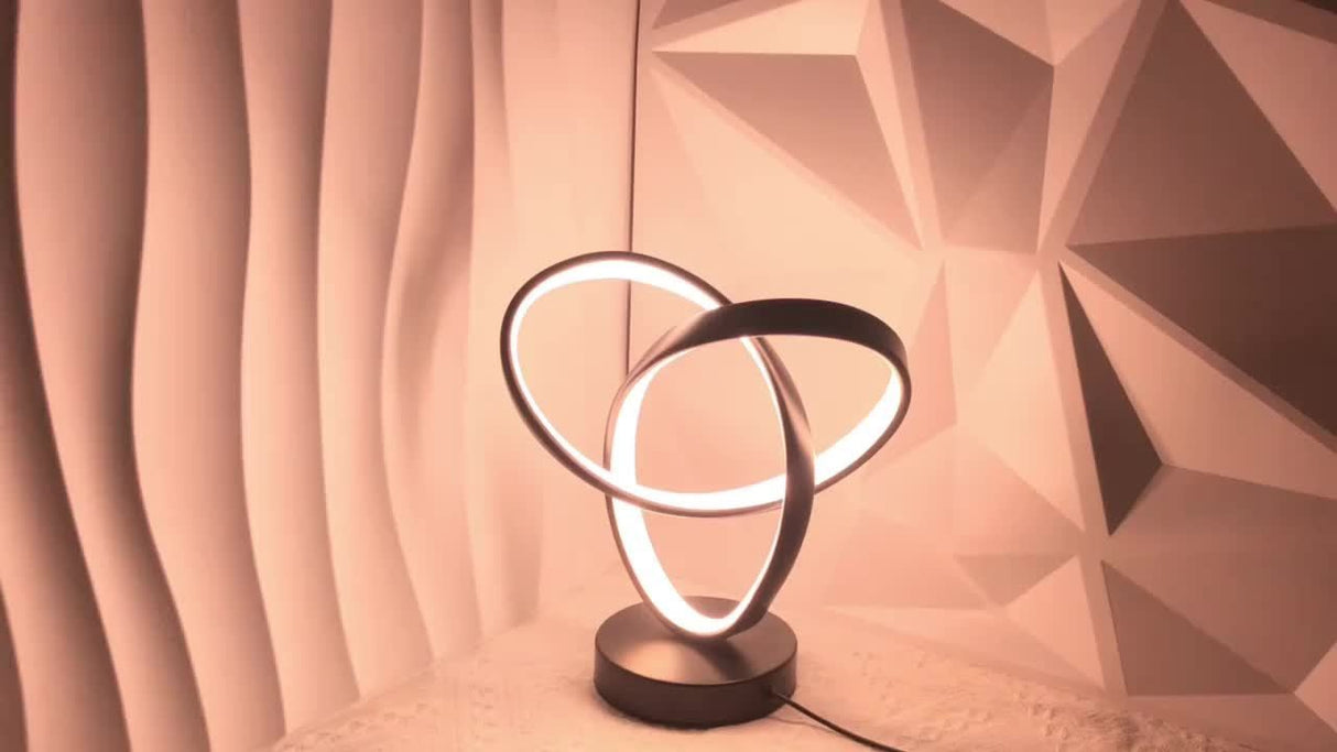 Black Red Modern Table Lamp Intertwined Ring Lamp Ambient Lighting Home Decor Light
