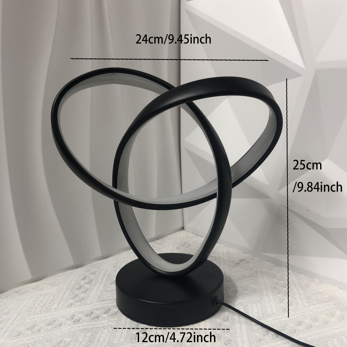Black Red Modern Table Lamp Intertwined Ring Lamp Ambient Lighting Home Decor Light