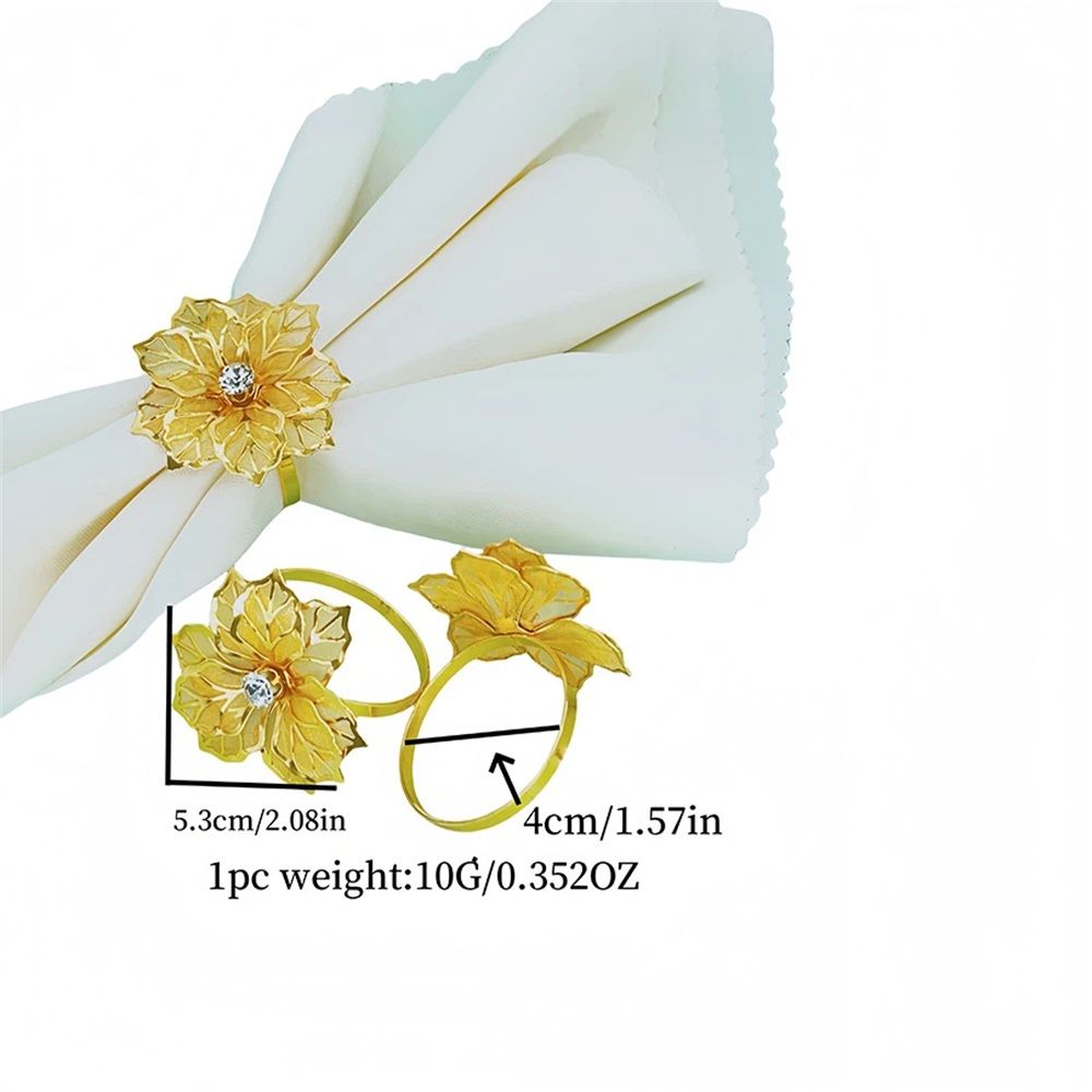 24 Pack Flower Napkin Rings Holders Clear Décor Dinner Party Wedding Christmas Gathering,Christmas Dinner Delicate Serviette Buckles
