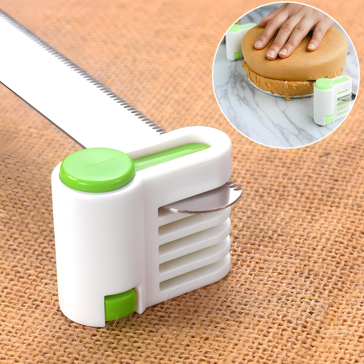 DIY Cake Slicer, Stratification Auxiliary Bread Slice, Toast Cut, 5 Layers Leveler Slicer, Kitchen Fixator Tool Green