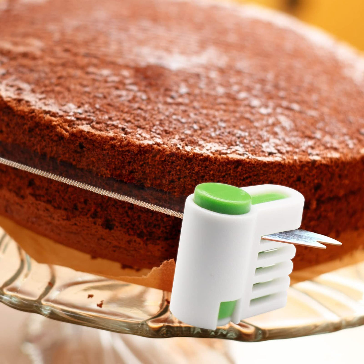 DIY Cake Slicer, Stratification Auxiliary Bread Slice, Toast Cut, 5 Layers Leveler Slicer, Kitchen Fixator Tool Green