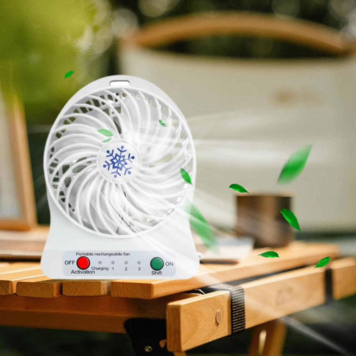 Portable small room fan, silent electric fan, desktop 3-speed super strong wind, portable fan, portable cooler