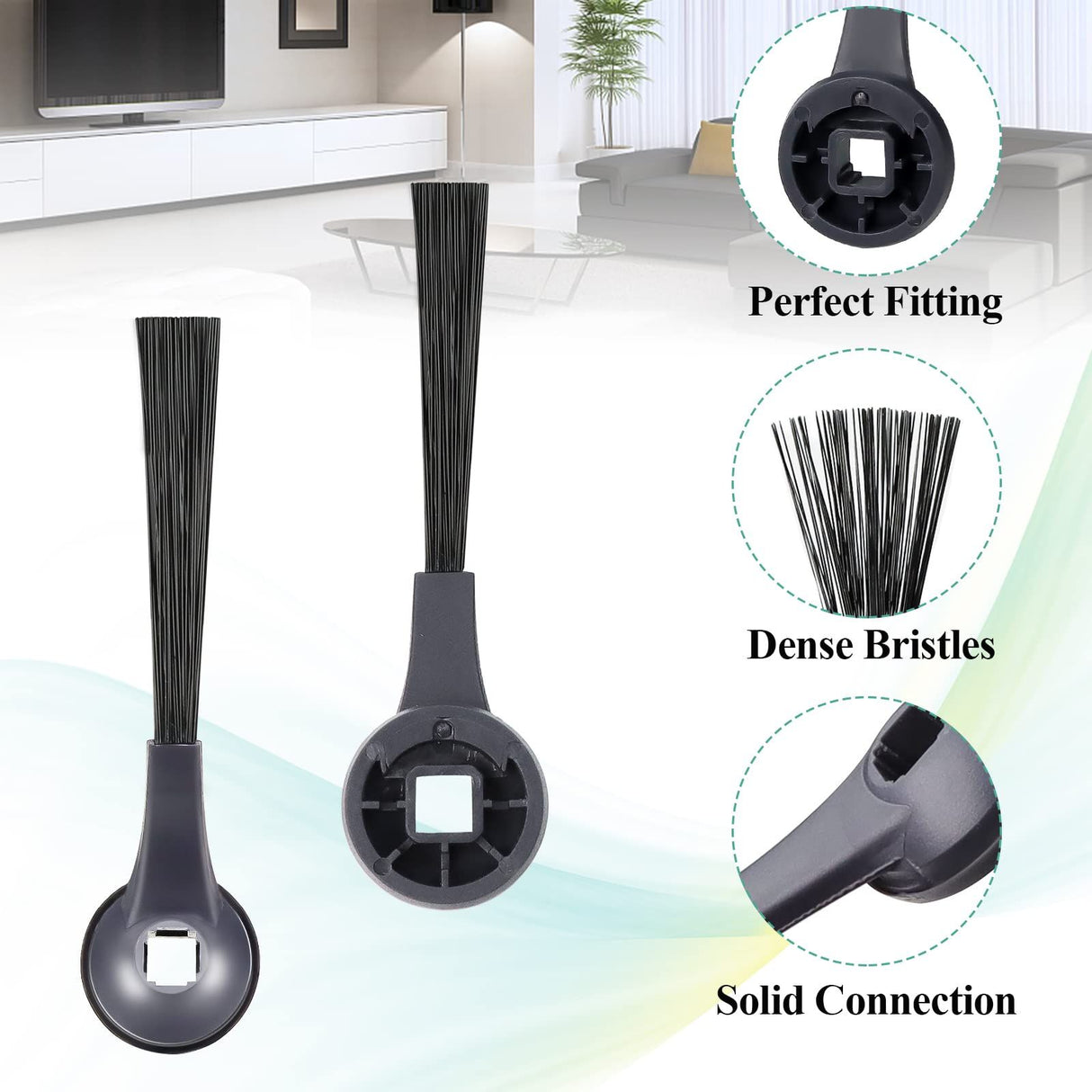 Side Brushes Replacement (6 Pack) Compatible for R101AE (RV1001AE), RV1100, RV1101, RV2011DRUS, RV912S, R100, UR1105ARUS Vacuums