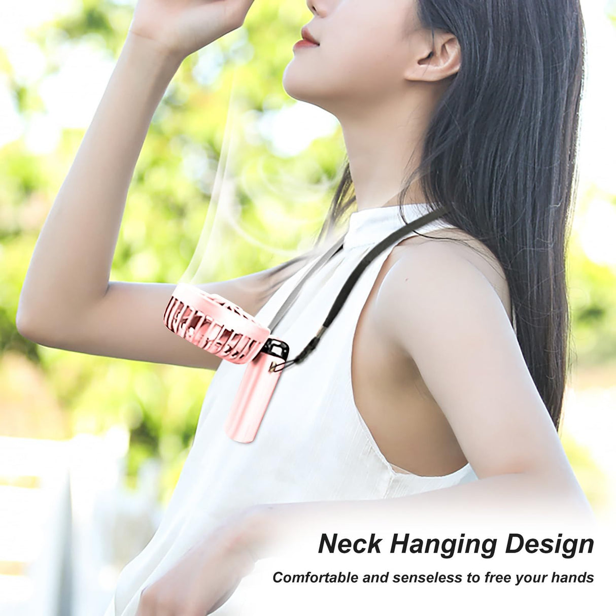 Portable Handheld Fan, Type-C Rechargeable, 1200mAh Battery Operated Fan with LED Display, 90° Foldable