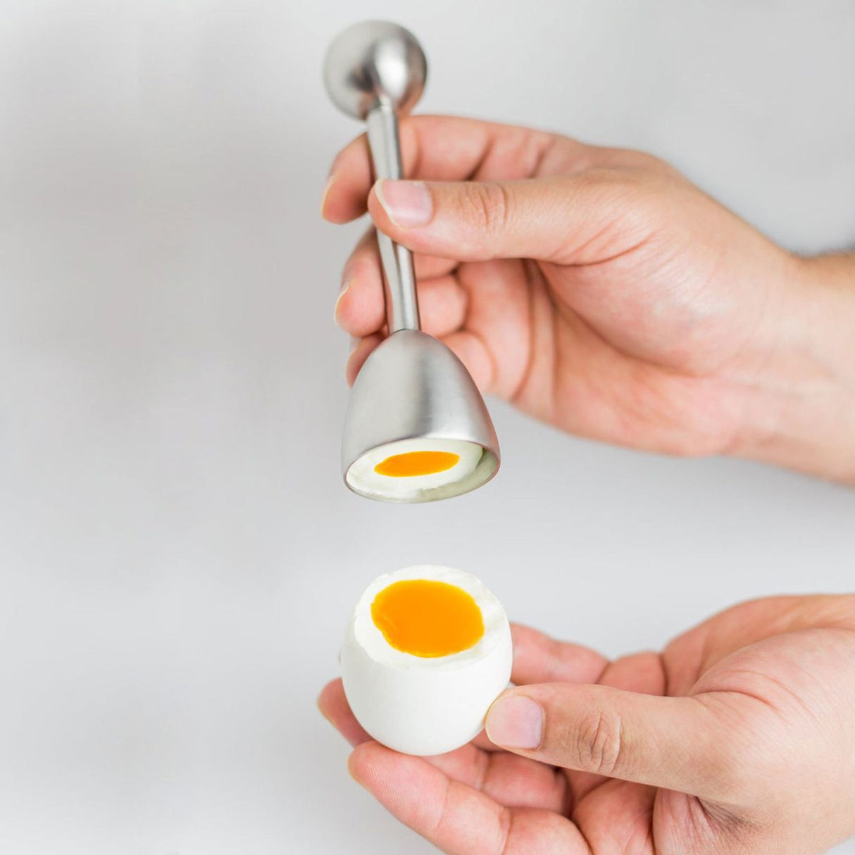 Stainless Steel Egg Cracker Topper Cutter Egg Cracker Opener Shell Separator Remover Egg Cutting Tool for Hard Soft Boiled Eggs