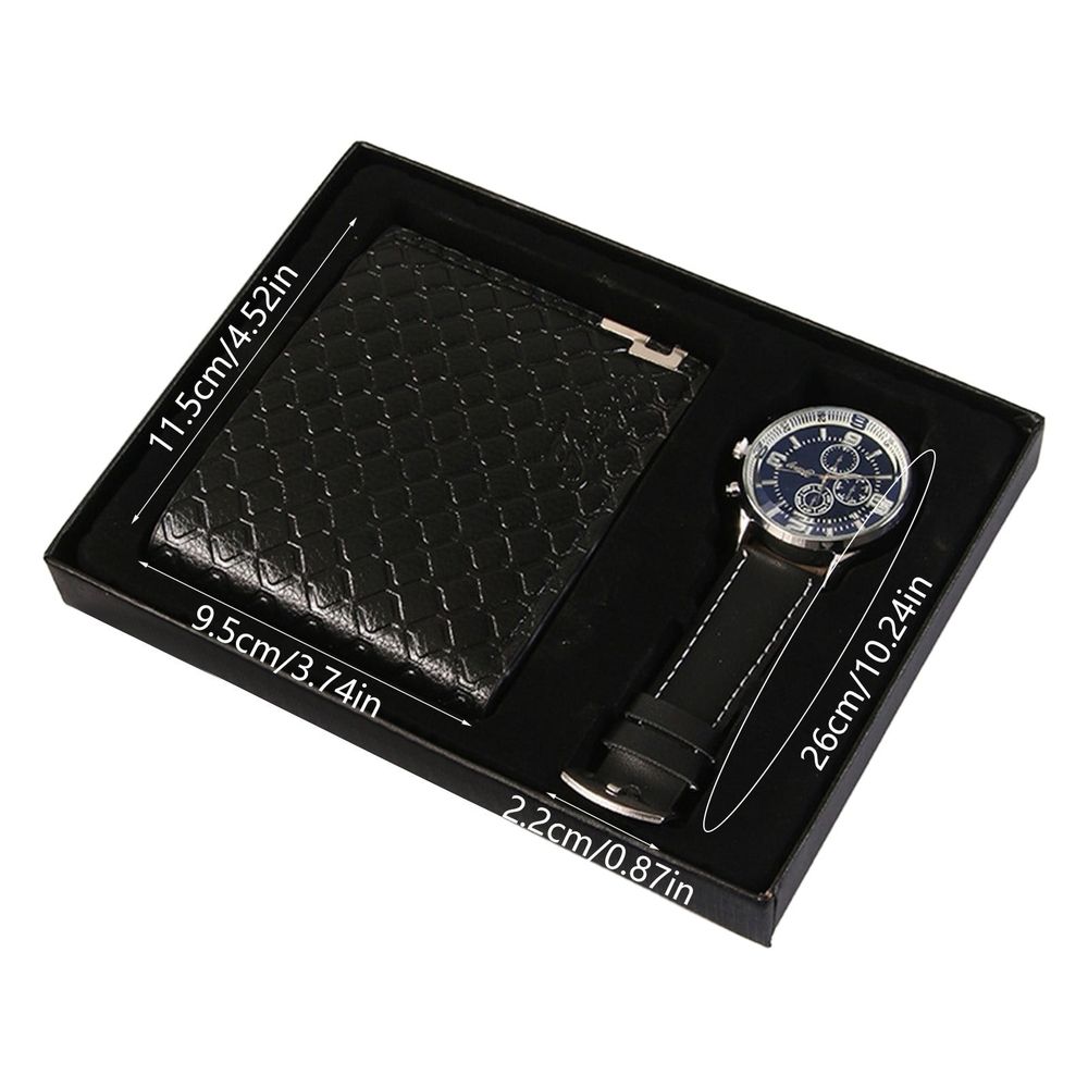 Men's Gift Set with Box, Brown Wallet Watch, Gifts for Men, Valentines Day Gifts for Him, Valentine's Day & Father's Day Present Gift