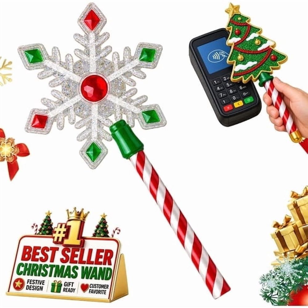 Christmas Wand Tap to Pay, 3D Printed Magical Star Wands Contactless Payment Card Holder, Easy to Carry, Tap-to-Pay Credit Card Wand