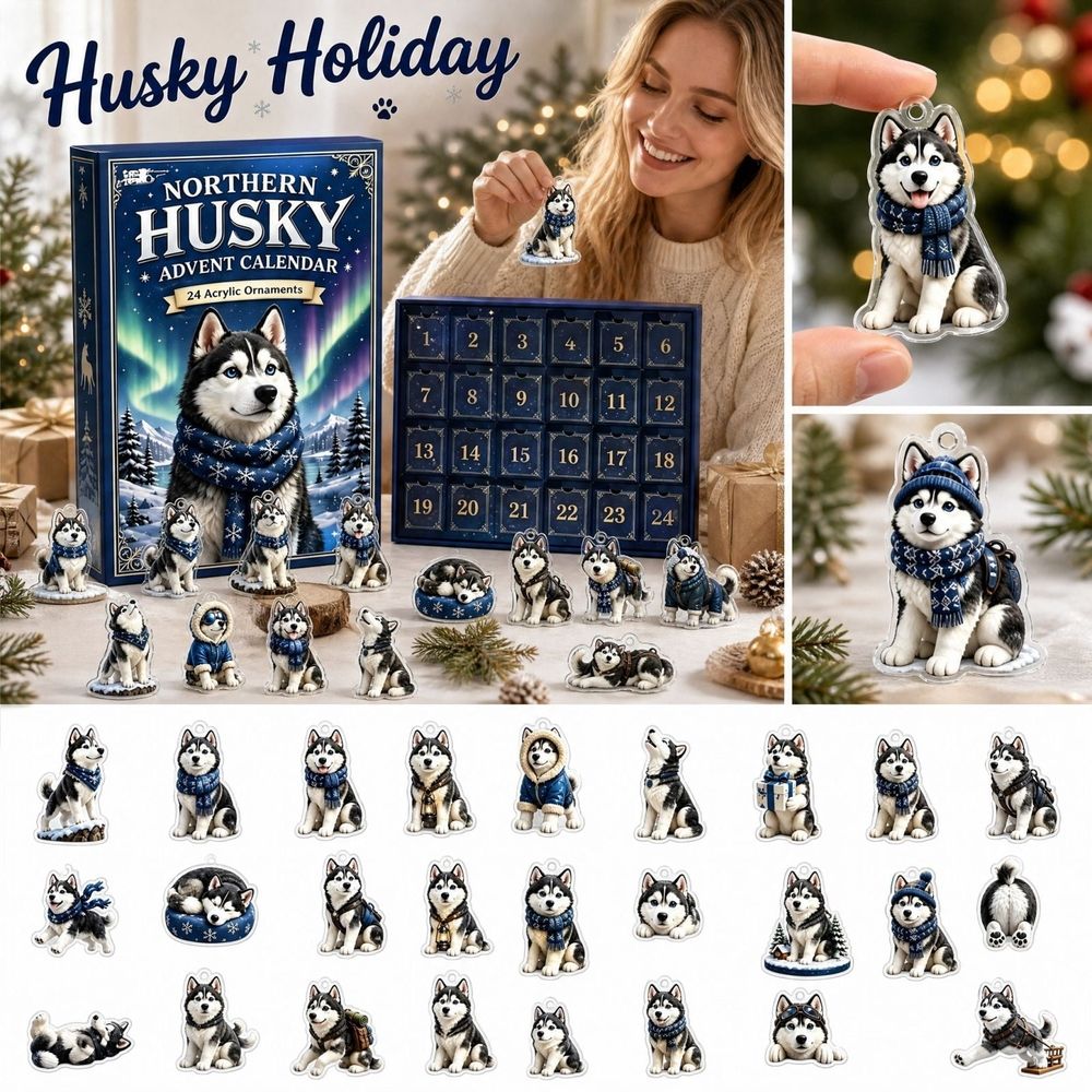 2027 Christmas Dog Advent Calendar, Funny Christmas Countdown with 24 Day Hanging Ornaments, Festive Acrylic Decor for Dog Lovers