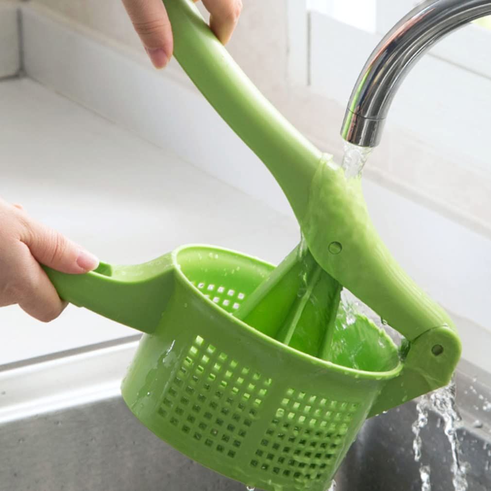 Creative Pressing Vegetable Stuffing Squeezer Fruit Squeezing Tool Hand-Pressure Dehydration Tool for Kitchen Dining(Green)
