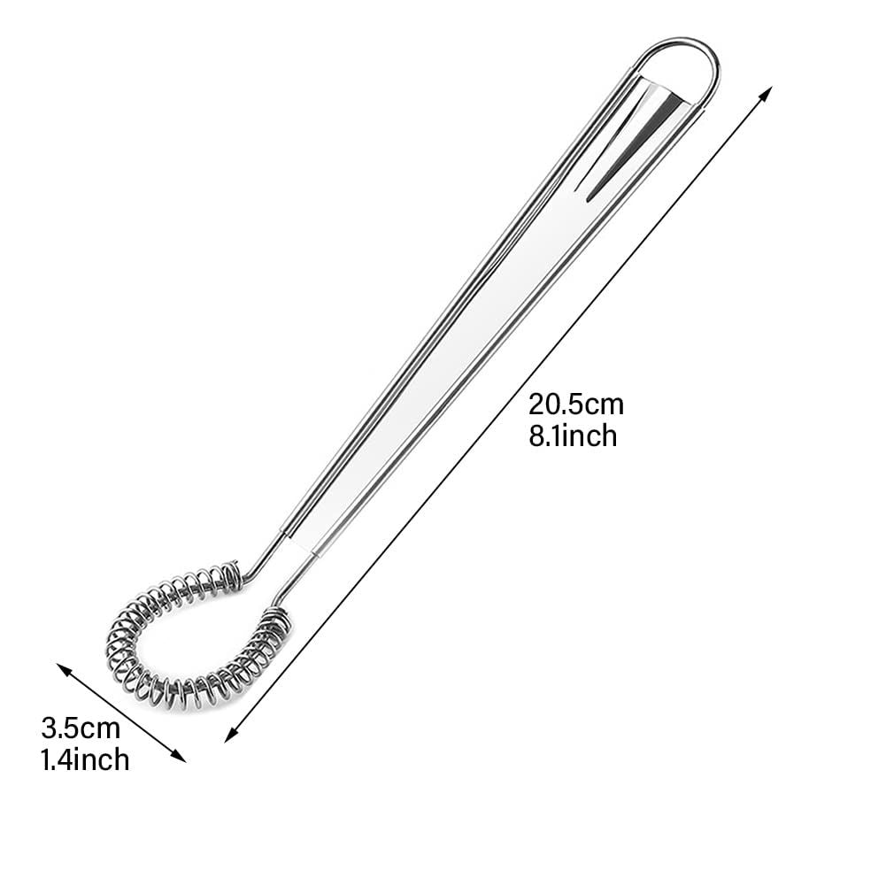 4pcs silvery Egg Beater, Stainless Steel Mini Egg Whisk Beater Mini Spring Coil Whisk Handheld Milk Frother Foamer Foaming