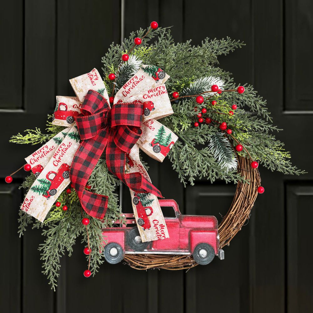 Christmas Wreaths Decorations,Christmas Wreaths for Front Door, Christmas Train, Christmas Home Décor
