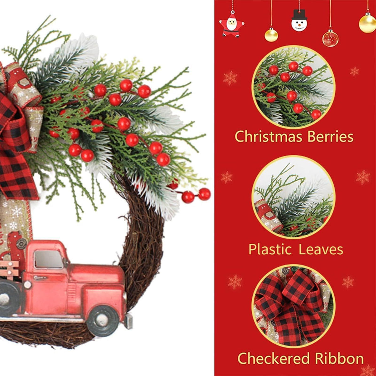 Christmas Wreaths Decorations,Christmas Wreaths for Front Door, Christmas Train, Christmas Home Décor