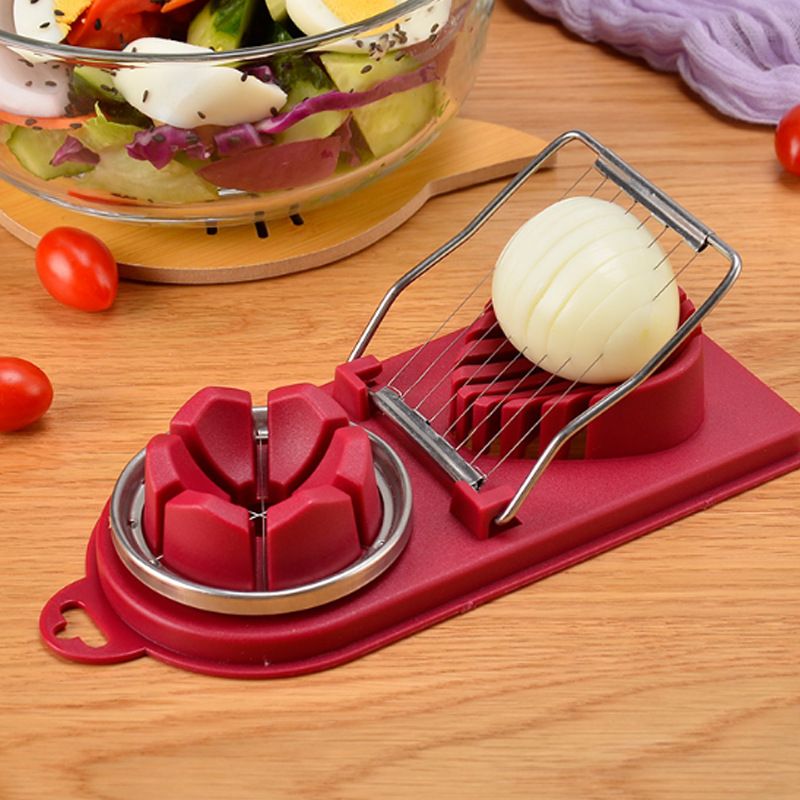 2pc Kitchen Cutter Wire Egg Slicer with Stainless Steel Wire for Hard Boiled Eggs, Stainless Steel Egg Slicer Cutter
