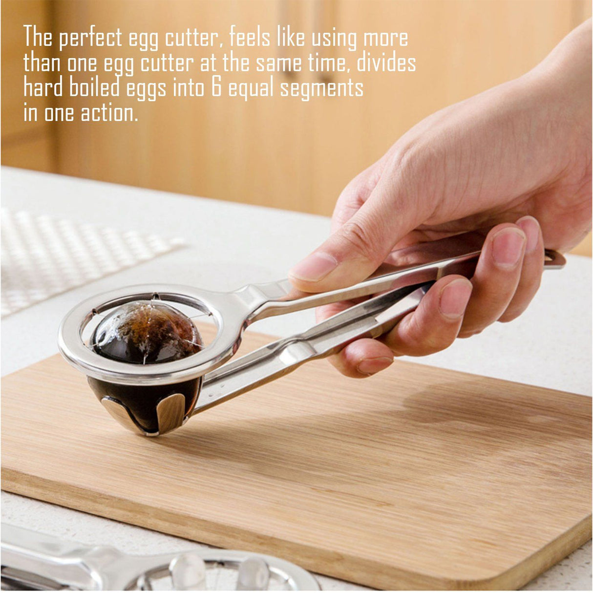 Best Utensils Stainless Steel Egg Slicer Wedger Cutter, Divides Hard Boiled Eggs Into Equal Segments In One Action