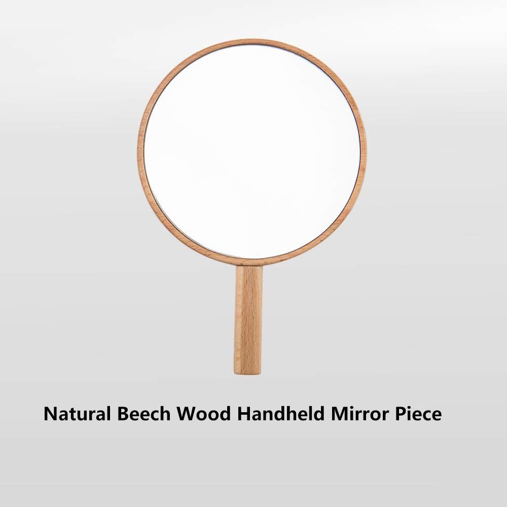 Desk Table Mirror with Mental Stand, 3X Magnification Small Wooden Desktop Mirror,360° Rotation Countertop Mirror for Makeup
