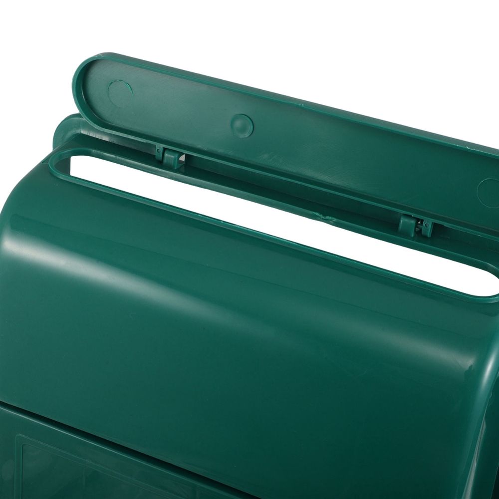 Durable Green Plastic Wall-Mounted Mailbox, Weatherproof and Lockable