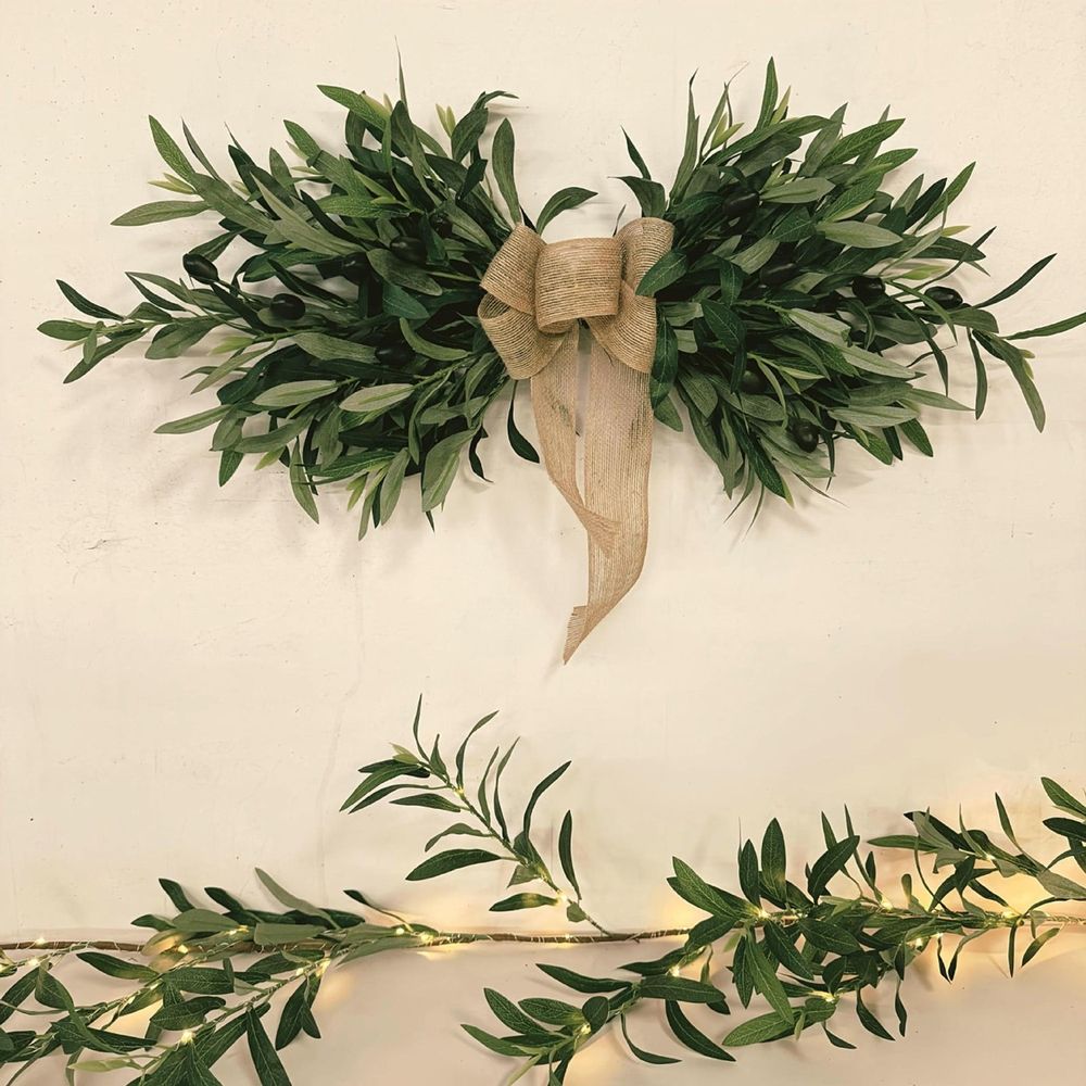Flower Green Artificial Olive Flower Spring Flower With Green Olive Fruit Wedding Arch Wall Home Garden Decoration for Wedding Arch Party Wall Home Garden Decor