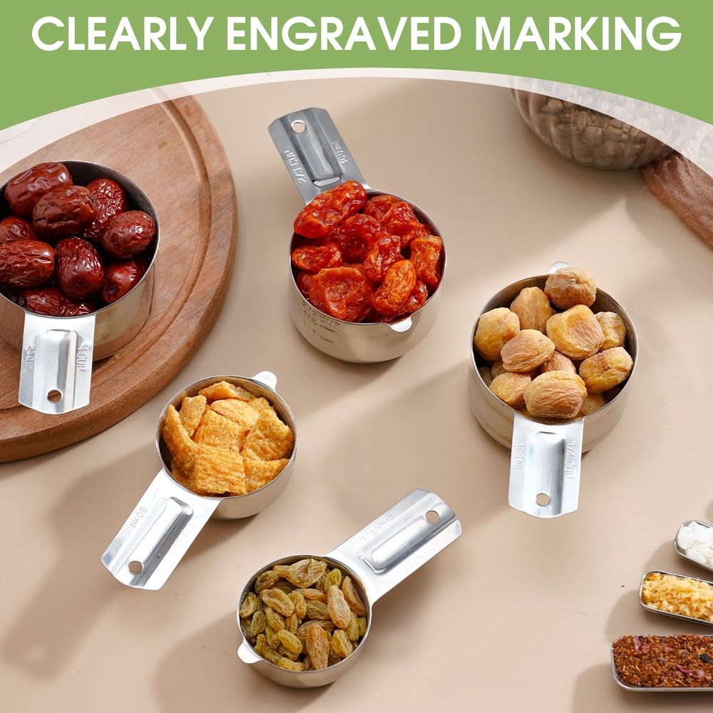 Measuring Cups and Spoons Set of 15,Stainless Steel Nesting Measuring Cups and Magnetic Measuring Spoons for Baking Cooking,Dry and Liquid Ingredients