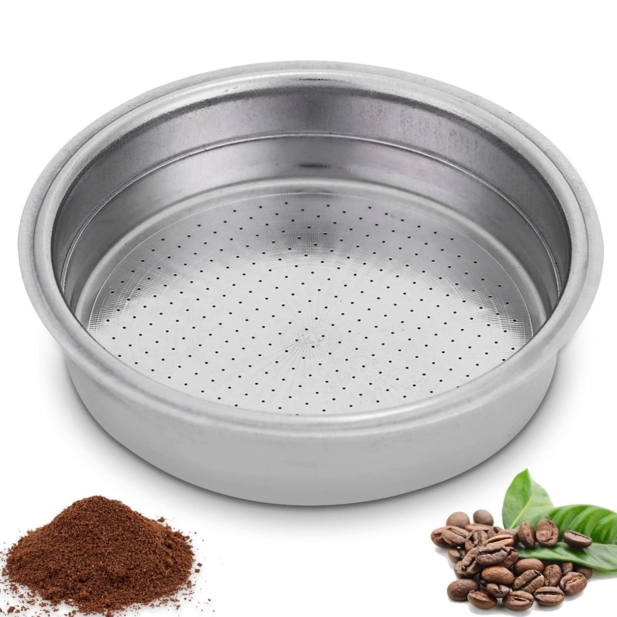 Stainless Steel Coffee Filter,Double Layer Pressurized Filter Basket Espresso Filter Basket for Coffee Machine