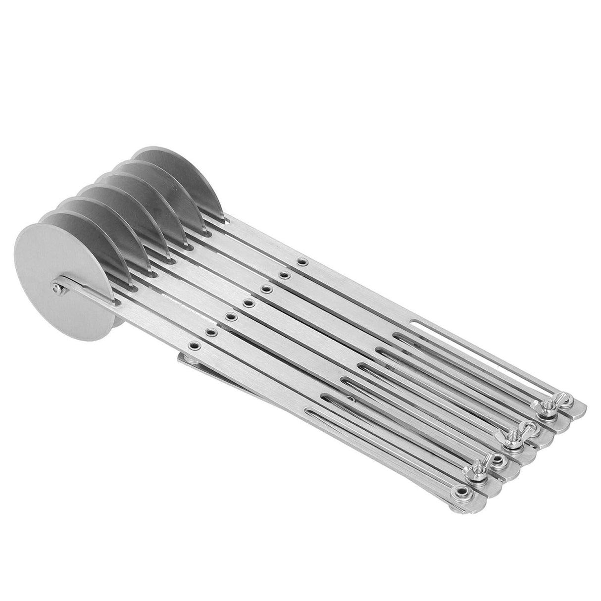 Wheel Dough Divider Adjustable Arm Rust‑Free High Hardness Stainless Steel Hotel Restaurant(Seven round pizza slice)