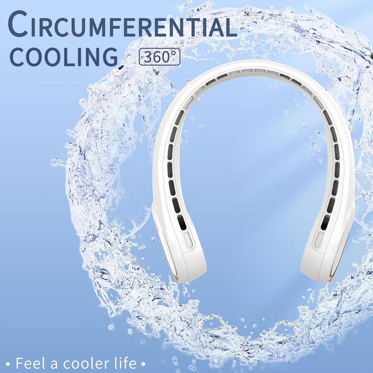 Portable Neck Fan, Bladeless Neck Fan,Battery Operated Neck Fan,Faster Cooling, Ultra Quiet, Suitable for Home, Office, Sports