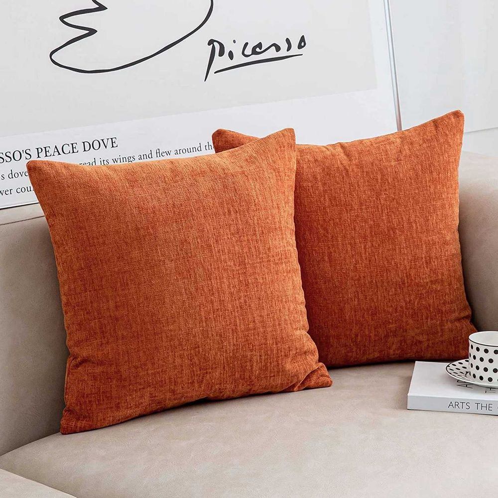 Burnt Orange Pillow Covers 18X18 Inch 4 Modern Farmhouse Rustic Decorative Throw Pillow Cover Square Cushion Case