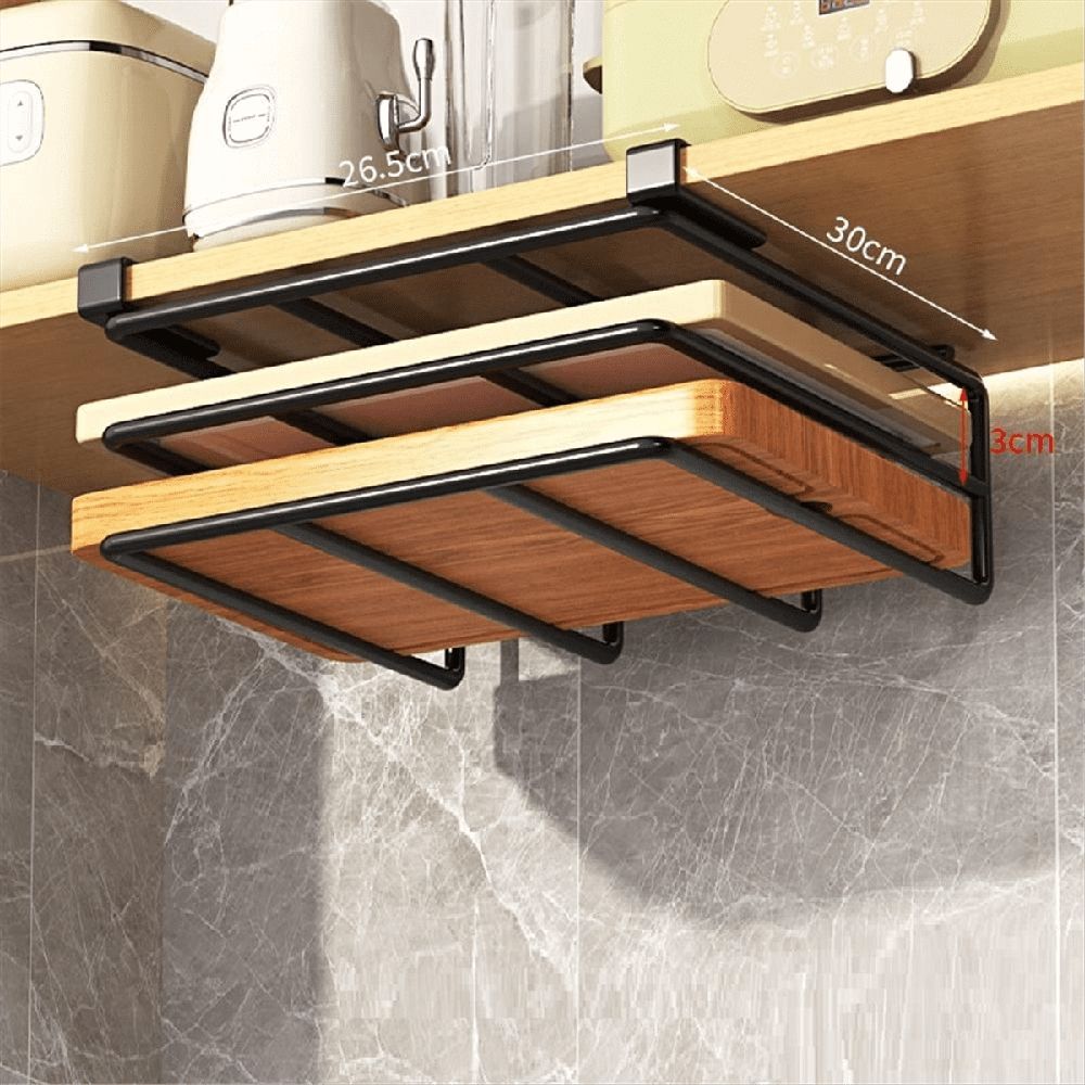 Kitchen Non-Punch Storage Rack Multi-Function Cutting Board Storage Rack Cabinet Hanging Under-Cabinet Rack A