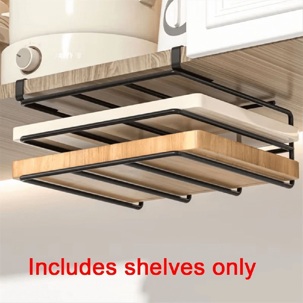Kitchen Non-Punch Storage Rack Multi-Function Cutting Board Storage Rack Cabinet Hanging Under-Cabinet Rack A