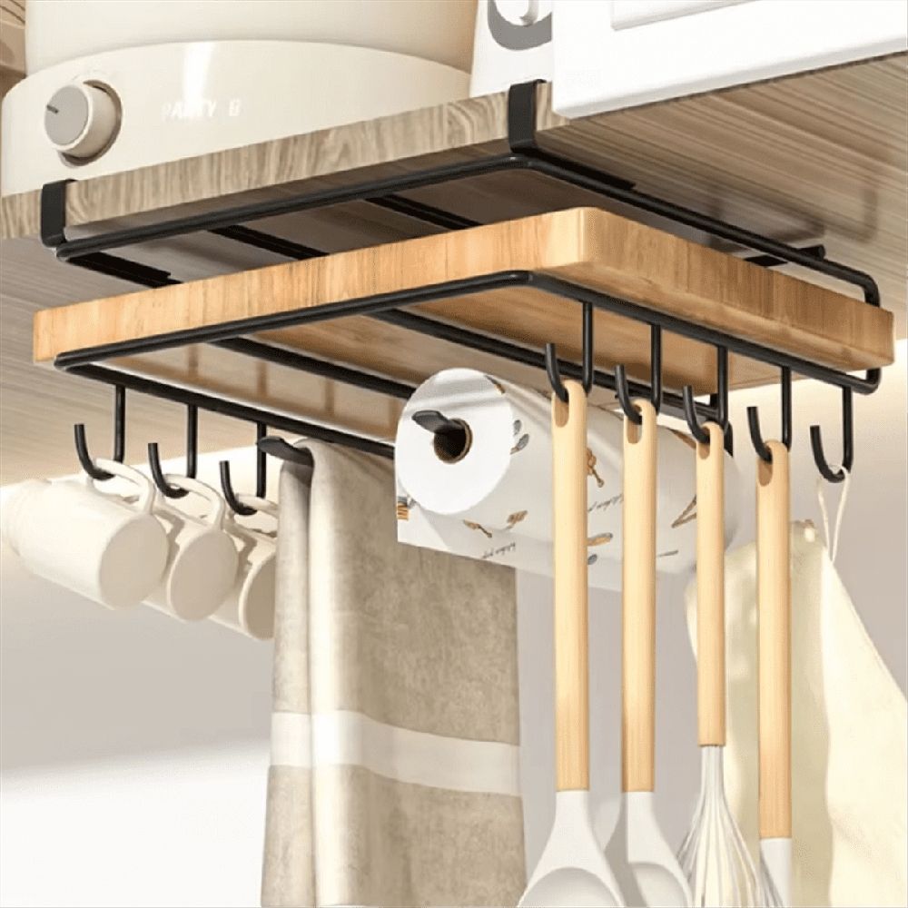 Kitchen Non-Punch Storage Rack Multi-Function Cutting Board Storage Rack Cabinet Hanging Under-Cabinet Rack A