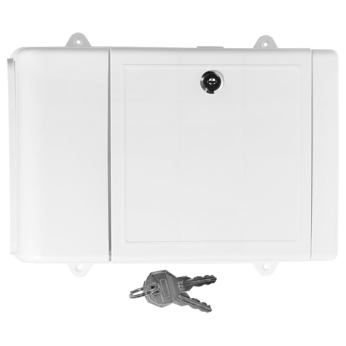 Outdoor Lockable Wall Mailbox in White, Plastic and Metal for Secure Letters, Ballots, and Comments