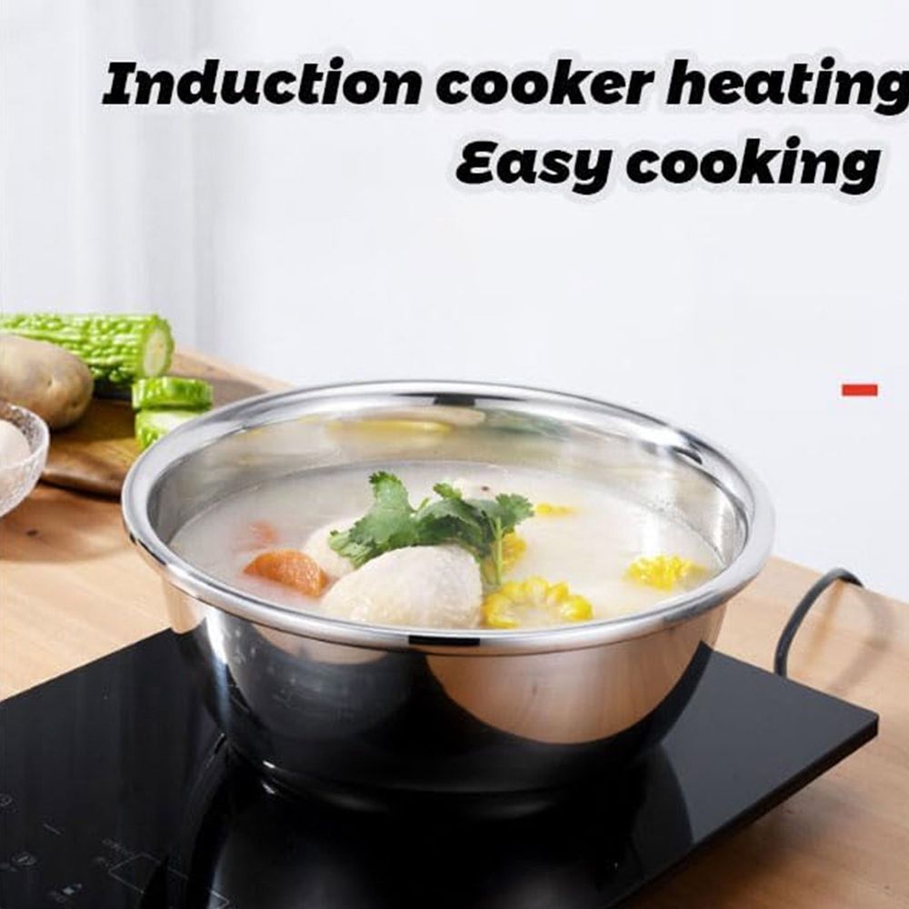 Multifunctional Stainless Steel Mixing Bowls Set with Colander Strainer & Shredding Lid, All-in-One Kitchen Basin for Fruit Vegetable Washing Draining Food Prep