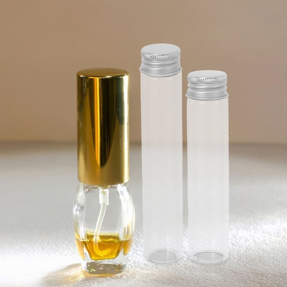 16pcs Small Glass Bottles with Screw Lids Clear Mini Vials Aluminum Caps for Jewelry, Crafts, , Beads, Wedding Favors, Art Supplies
