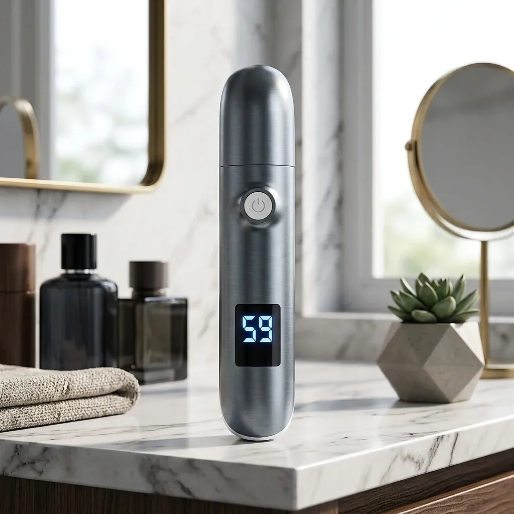 4-in-1 Electric Nose Hair Trimmer, LED Display, Waterproof(GREEN)