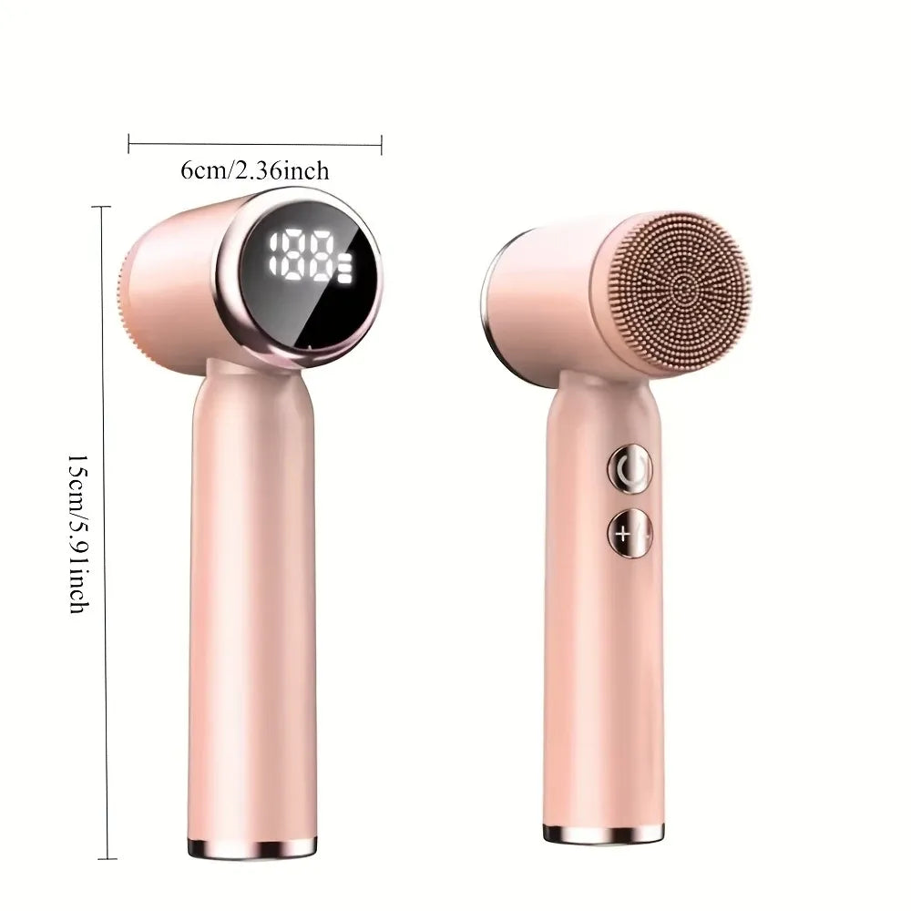 6-in-1 Electric Facial Cleanser, 3-Speed, LED Display(WHITE)